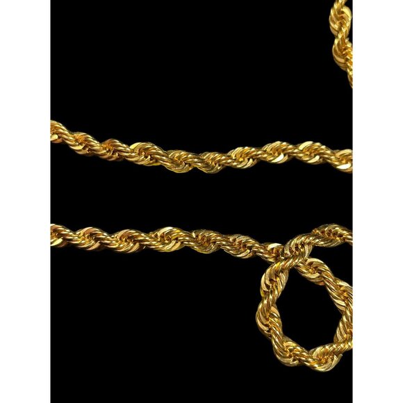Big Chunky Rope Necklace Napier Gold Tone  30” QUALITY Costume Jewelry - Picture 4 of 7